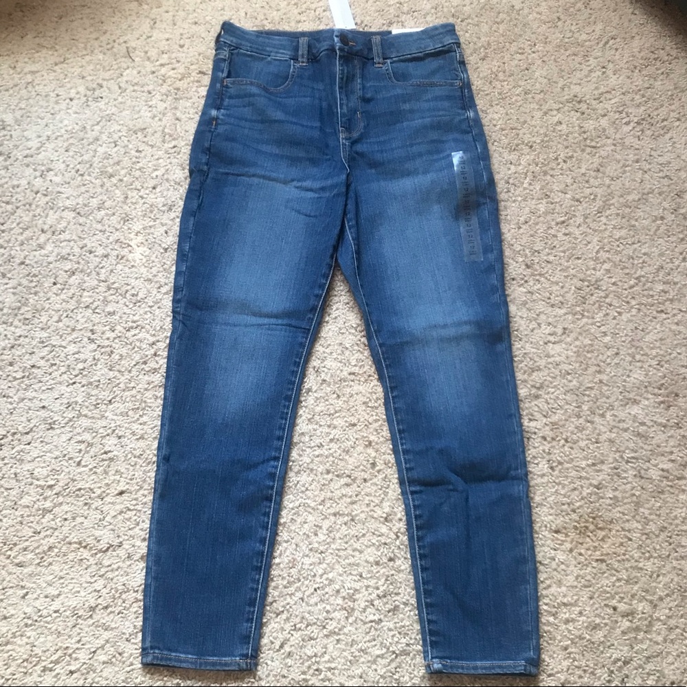 American Eagle Blue Curvy Hi-Rise Jegging Size 12